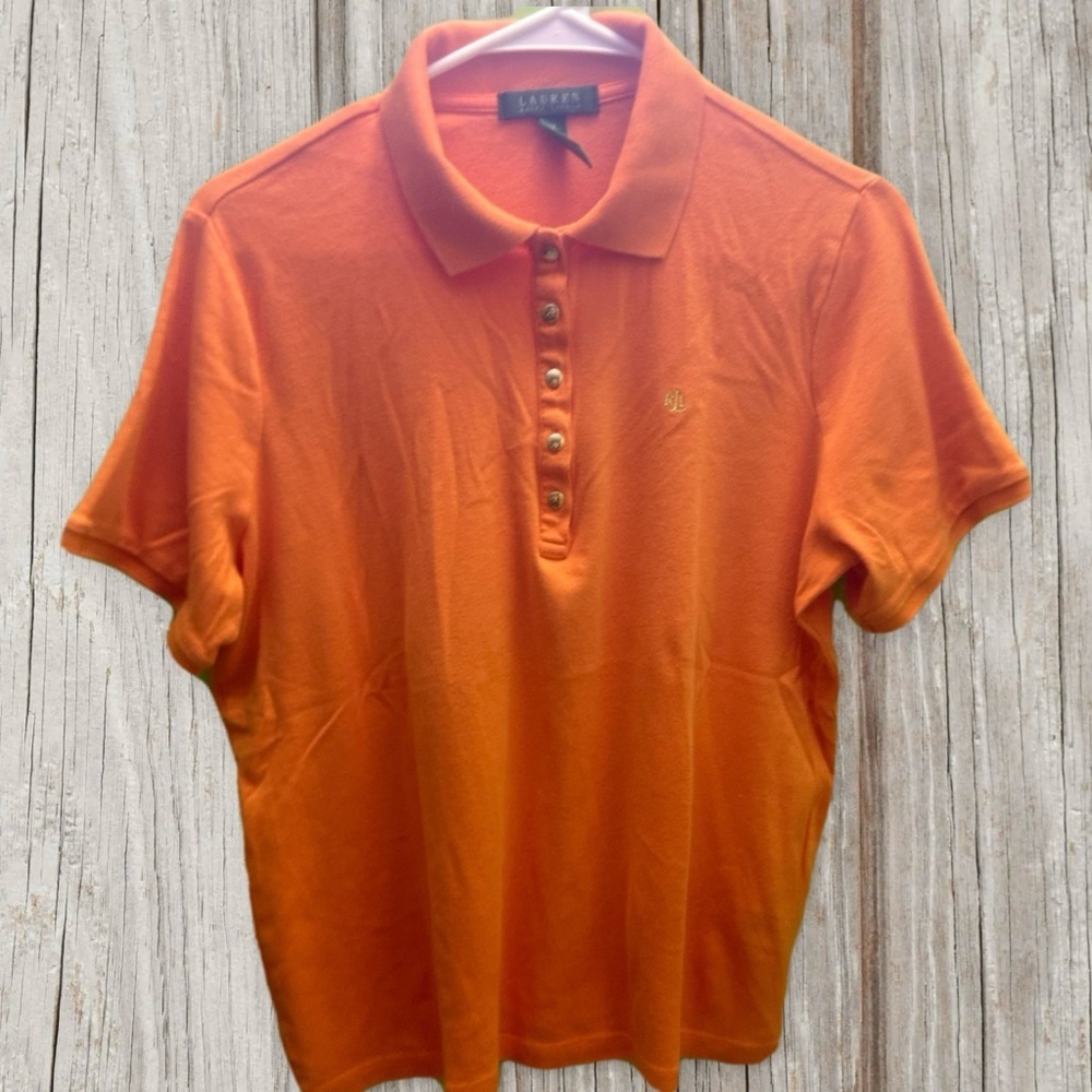 Lauren Ralph Lauren Men's Bright Orange Polo with Embroidered Logo 1X